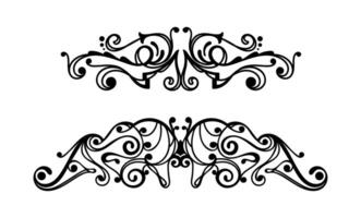 Divider ornaments collection in vintage style on black colour vector