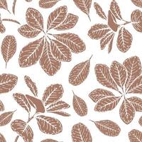 Floral seamless pattern in the 2025 color of the year Mocha Mousse. Hand drawn background with silhouette flower and brown tone. Perfect for creating trendy graphic resource and stylish designs. vector