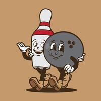 mascot bowling with color good for club mascot, brand mascot, print design, element design, poster, etc vector