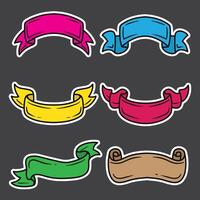 set of ribbon good for sticker, badge, element design, icon, etc vector