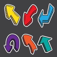 set of arrow good for sticker, element design, pop art design, etc vector