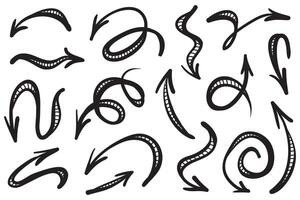 set of hand drawn arrows . doodle design elements. Illustration on white background.for business infographic, banner, web and concept design. vector