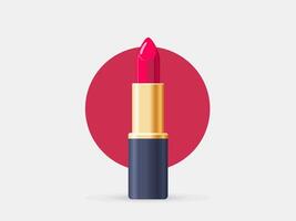 Lipstick with red product and dark body vector