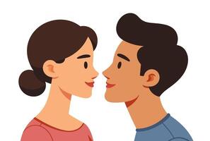 Two people in close proximity - man and woman. vector