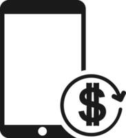 Mobile phone with dollar sign icon vector