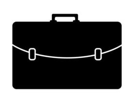 Black briefcase icon on white background vector