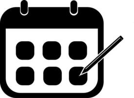 Calendar icon with pencil and calendar vector