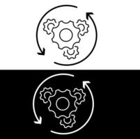 A black and white image of a gear wheel and a white background vector