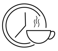 Coffee and clock icon illustration vector