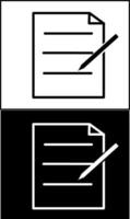 A black and white image of a paper and a pen vector