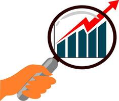 How to use a magnifying glass to find a business vector