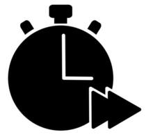 A stopwatch with an arrow pointing to the left vector