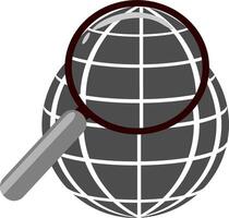 Magnifying globe icon illustration vector