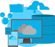 Cloud computing and data storage vector
