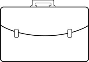 A black and white outline of a briefcase vector