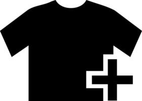 A black t - shirt with a cross on it vector