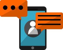 Mobile phone with chat bubbles vector