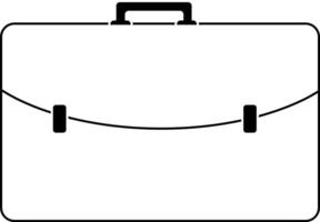 A black and white illustration of a briefcase vector