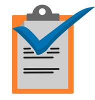 A clipboard with a check mark on it vector