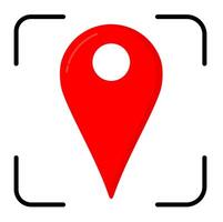 A red pin icon on a white background vector