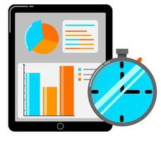 How to use a tablet to create a business plan vector