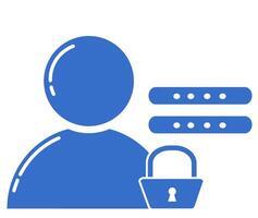 A person with a lock and a padlock icon vector