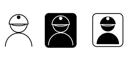 Four different icons of a man in a hat vector