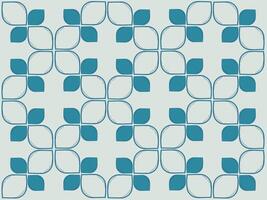 A blue and white pattern with leaves vector