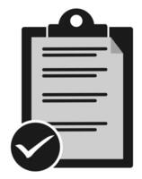Checklist icon with check mark and clipboard on white background vector