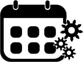 A calendar with gears on it vector