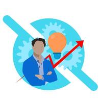 A man with a light bulb above his head vector