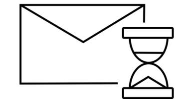 An hourglass and envelope icon on a white background vector