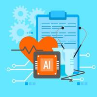 Ai and healthcare vector