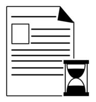 A paper document and a hourglass icon vector