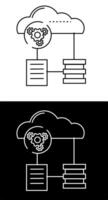 Two different icons of cloud computing and storage vector