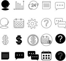 A set of icons that include a calendar, question mark, and a phone vector
