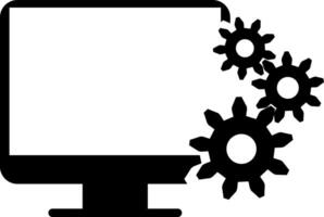 A computer monitor with gears on it vector