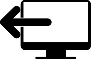 A computer monitor with an arrow pointing to the right vector