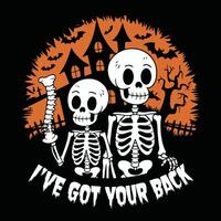 Got Your Back A Spooky Skeleton Pun with a Twist vector