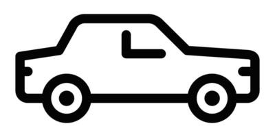 Car icon in outline side view design. Editable stroke. vector