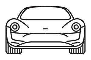 Modern car icon with sleek front view. Editable stroke. vector