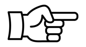 Pointing hand icon with outline finger design. Editable stroke. vector