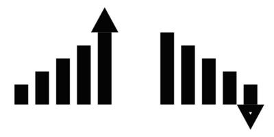 A black and white illustration of a bar graph vector