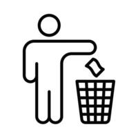 A man throwing trash into a bin vector