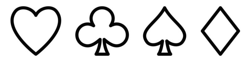 Four different types of hearts and spades vector
