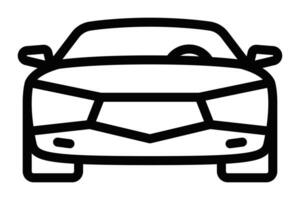 Car front icon with bold, simplified outline. Editable stroke. vector