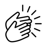 Two hands clapping together with a light shining on them vector