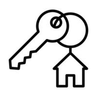 A house with a key and a key chain vector