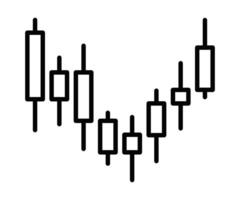 A black and white illustration of a candlestick vector