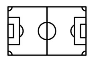 An outline drawing of a soccer field vector